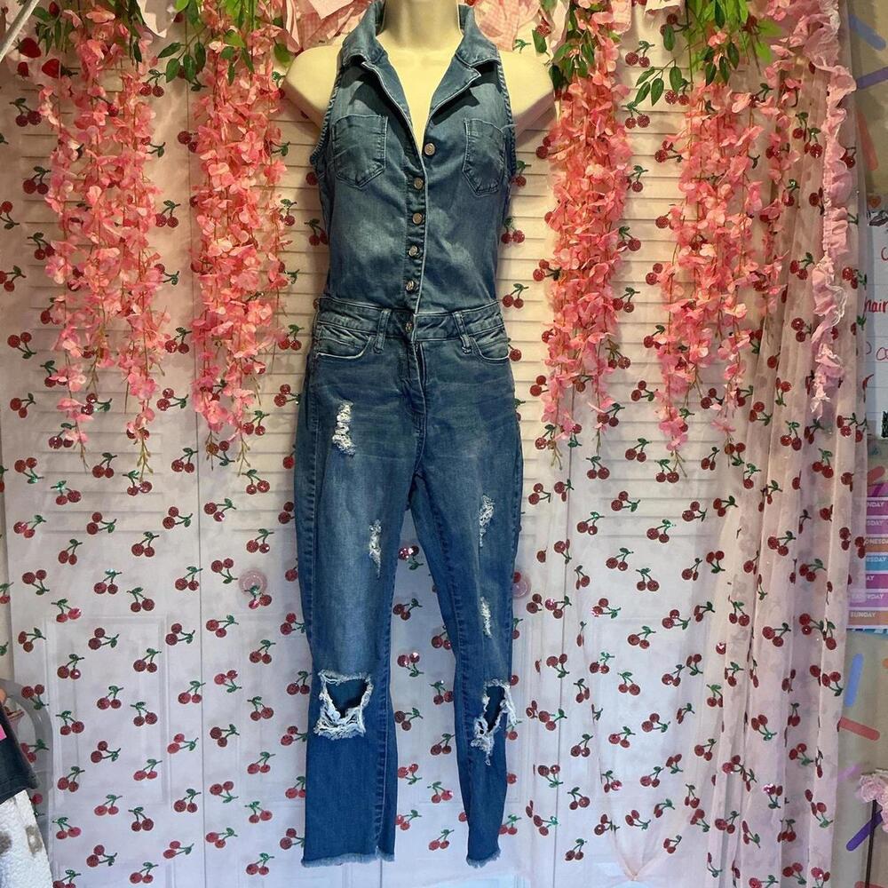 Bebe denim jumpsuit #jumpsuit #denim
